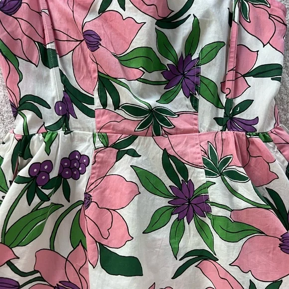 NWT Banjanan Anthropologie Women's Strapless Top Floral Spring Medium Sweetheart - Picture 7 of 10